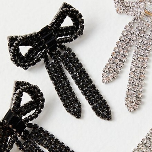 Free People Isn't She Lovely Bow Earrings by Free People, Black - Picture 2 of 3